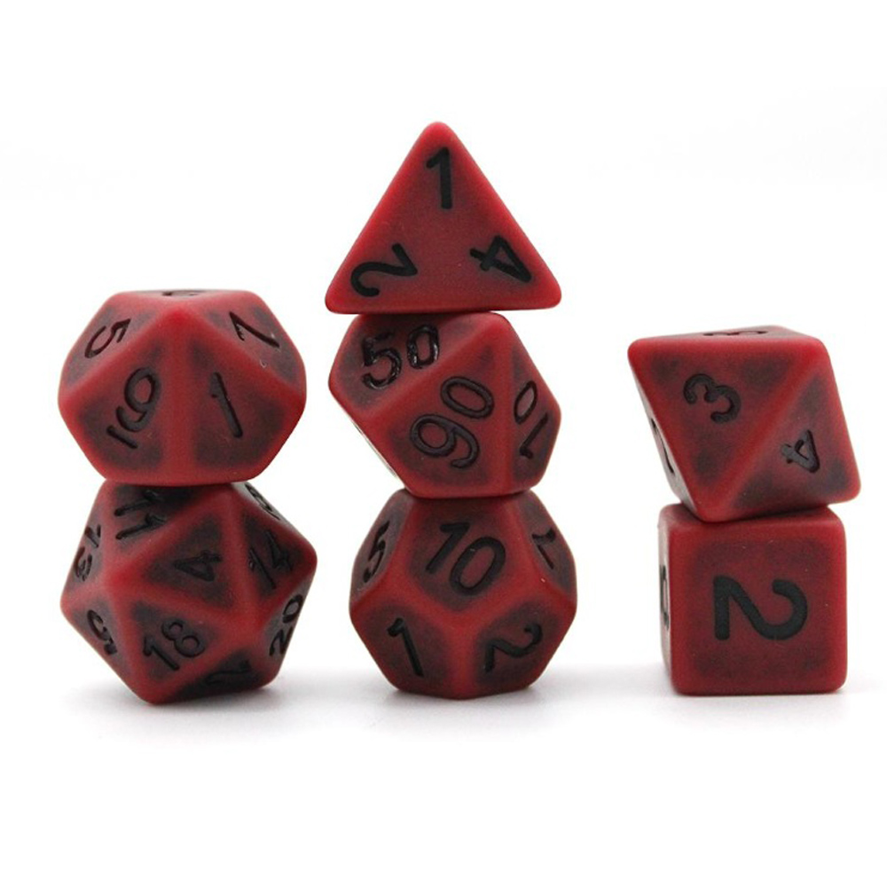 Game Plus Products 16mm Resin Dice: Antique - Red (7)