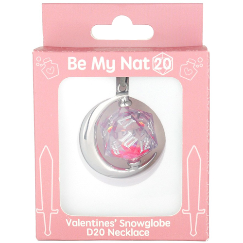Valentines' Snowglobe D20 Necklace
