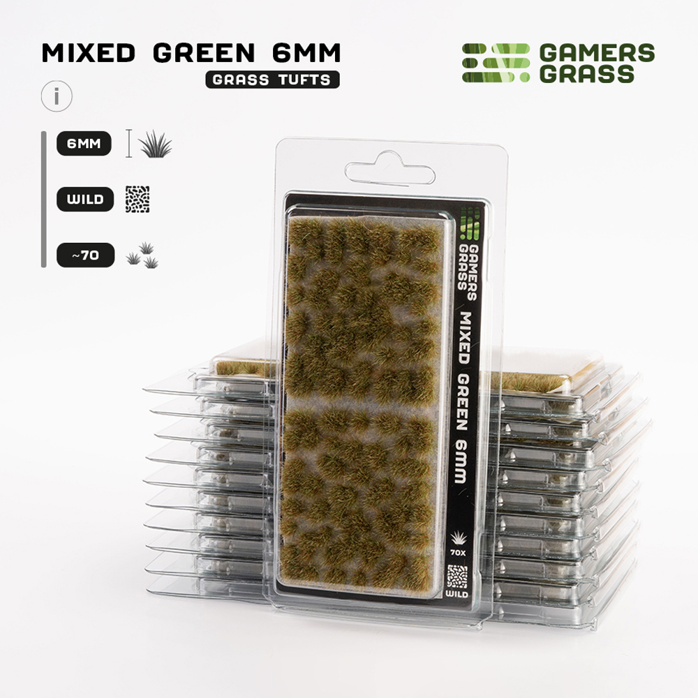 Gamers Grass Tufts: Mixed Green - Wild 6mm