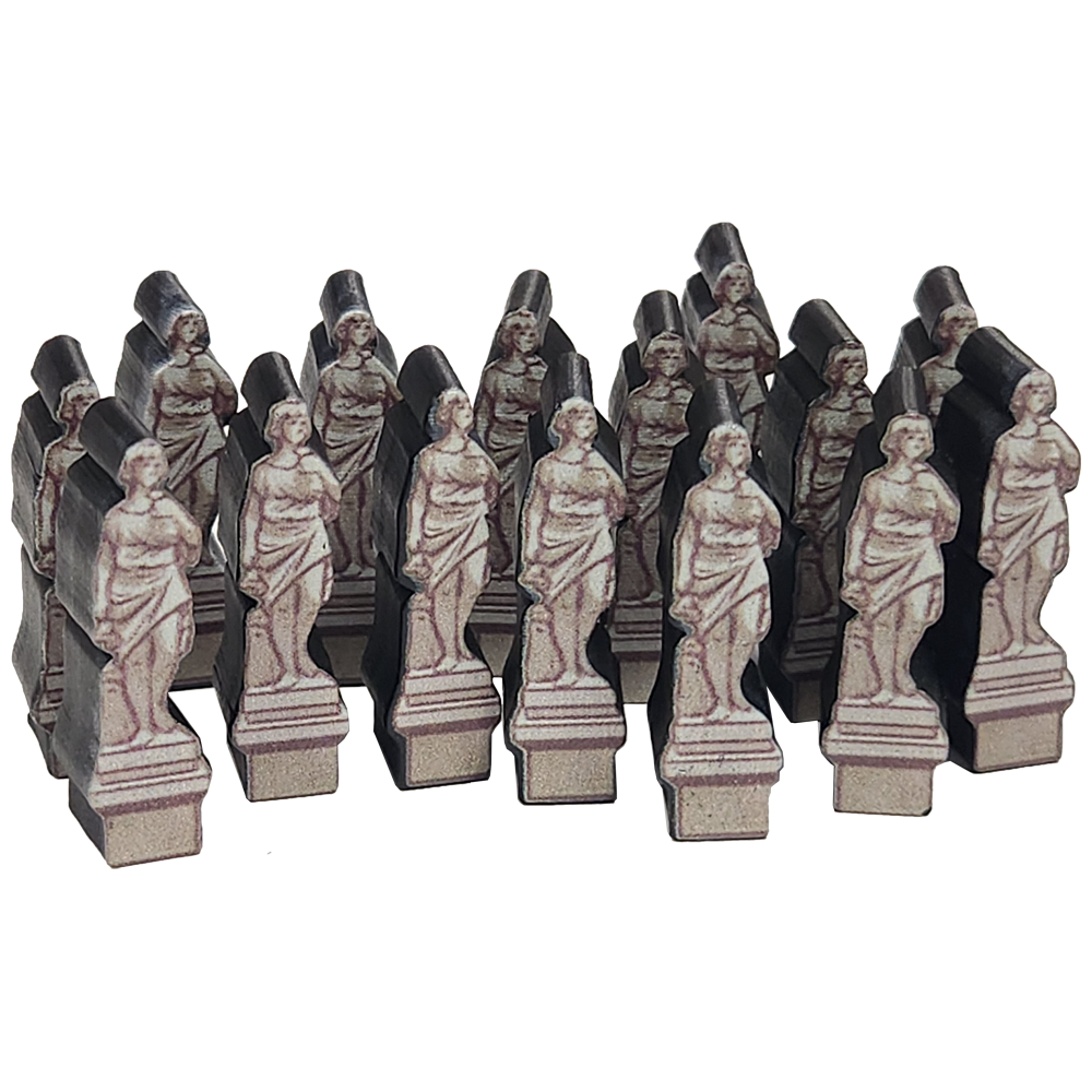 The Gardens: Wooden Statue Meeples
