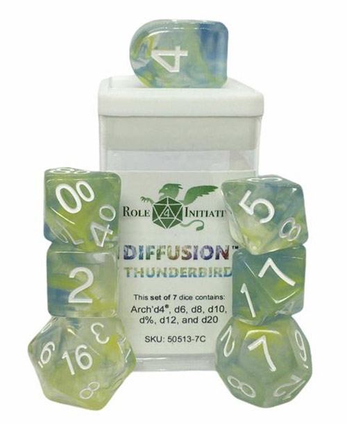 R4I Dice w/ Arch'd4: Diffusion - Thunderbird w/ White (7) (Last Chance)