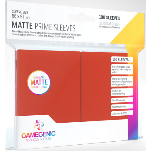 Matte Prime Sleeves: Red (100)