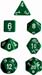 Chessex Dice Set: Opaque Green w/White (7)