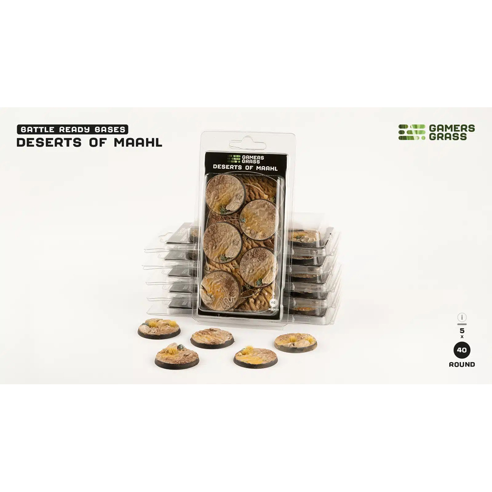 Battle Ready Bases: Deserts of Maahl - Round 40mm (5)