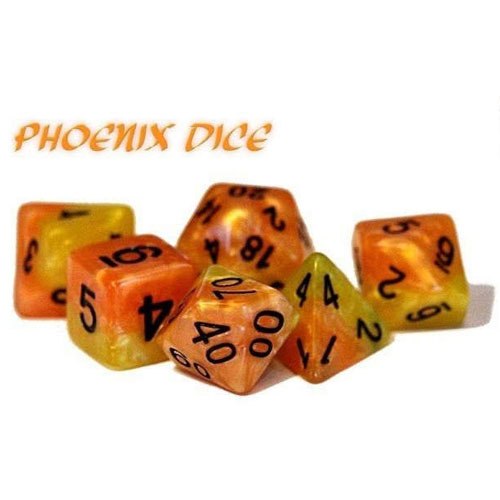 Halfsies Dice Set: Phoenix (7) (Last Chance)