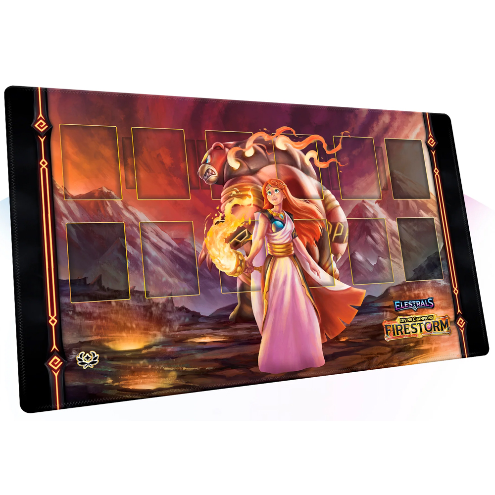 Elestrals Playmat: Divine Champions Firestorm - Hestia & Majursa