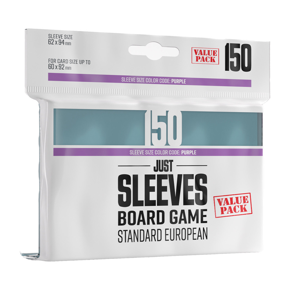 Just Sleeves: Standard European Board Game Value Pack - Clear (150) (New Arrival)