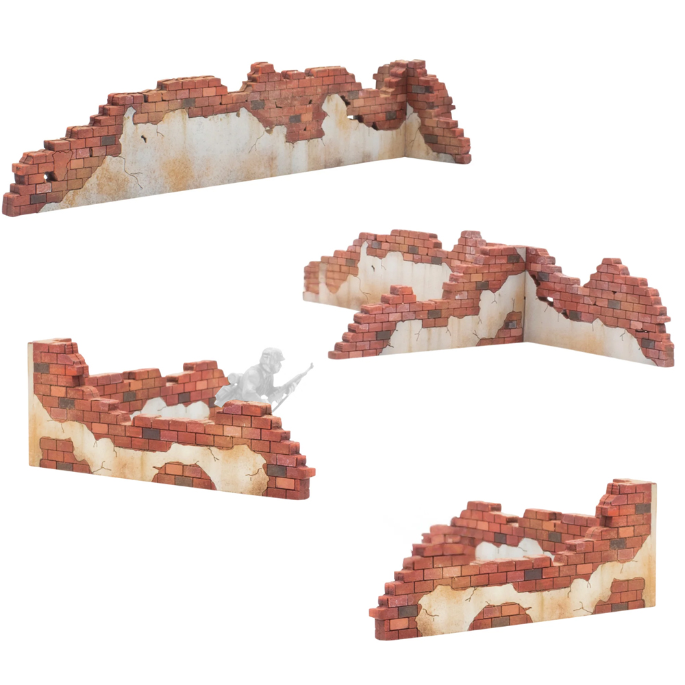 Skytrex MDF Terrain: Destroyed Building Wall Pack