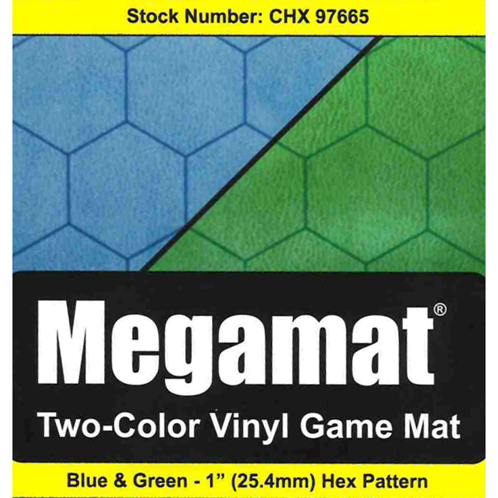 Reversible Megamat: 1-inch Hex - Blue/Green (34.5 x 48in)