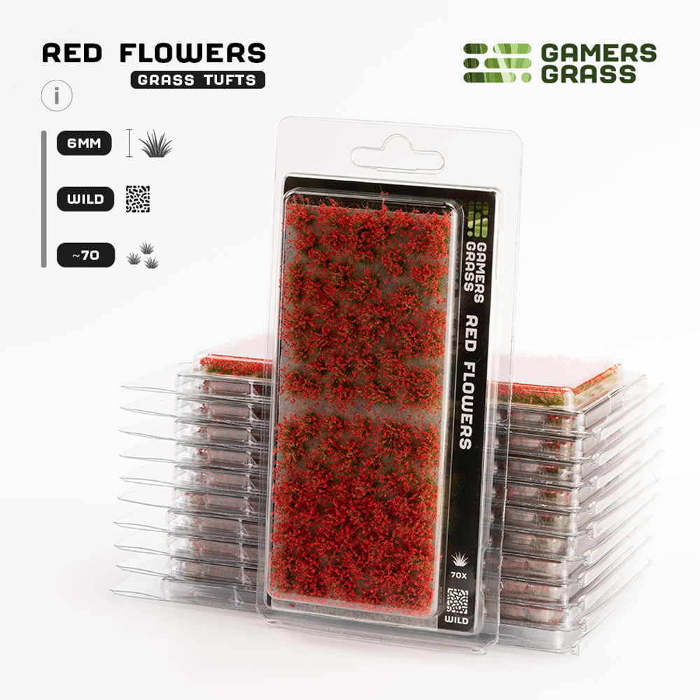 Gamers Grass Tufts: Red Flowers - Wild 6mm