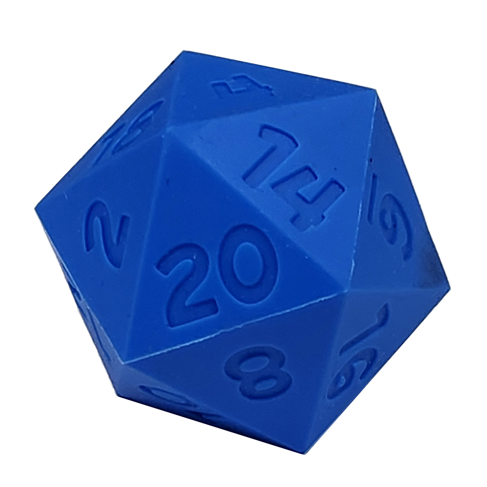 Game Plus Products 58mm Bouncy Silicone Dice: Giant d20 - Blue (1)