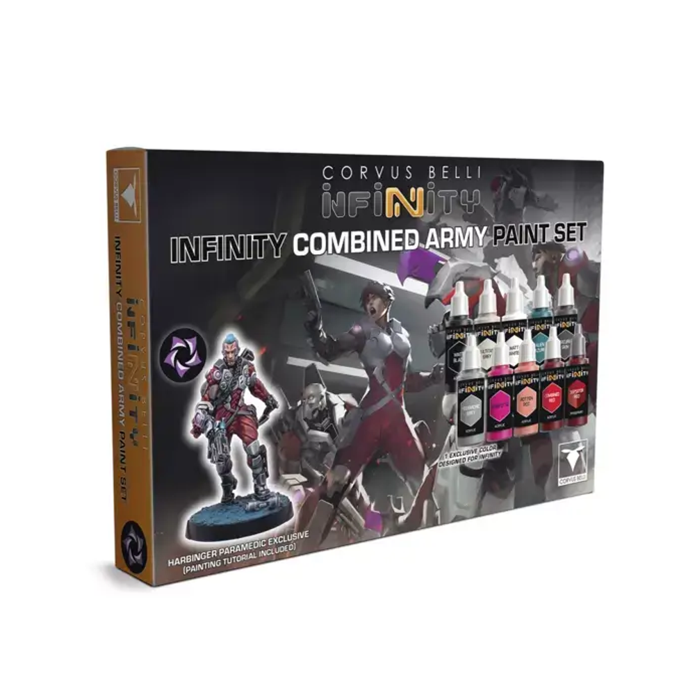 Infinity: Combined Army - Paint Set with Harbinger Paramedic Exclusive Miniature