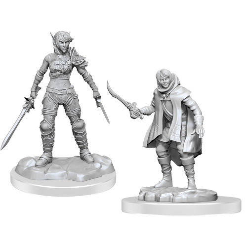 D&D Nolzur's Marvelous Unpainted Minis: W19 Elf Rogue & Half-Elf Rogue Protege
