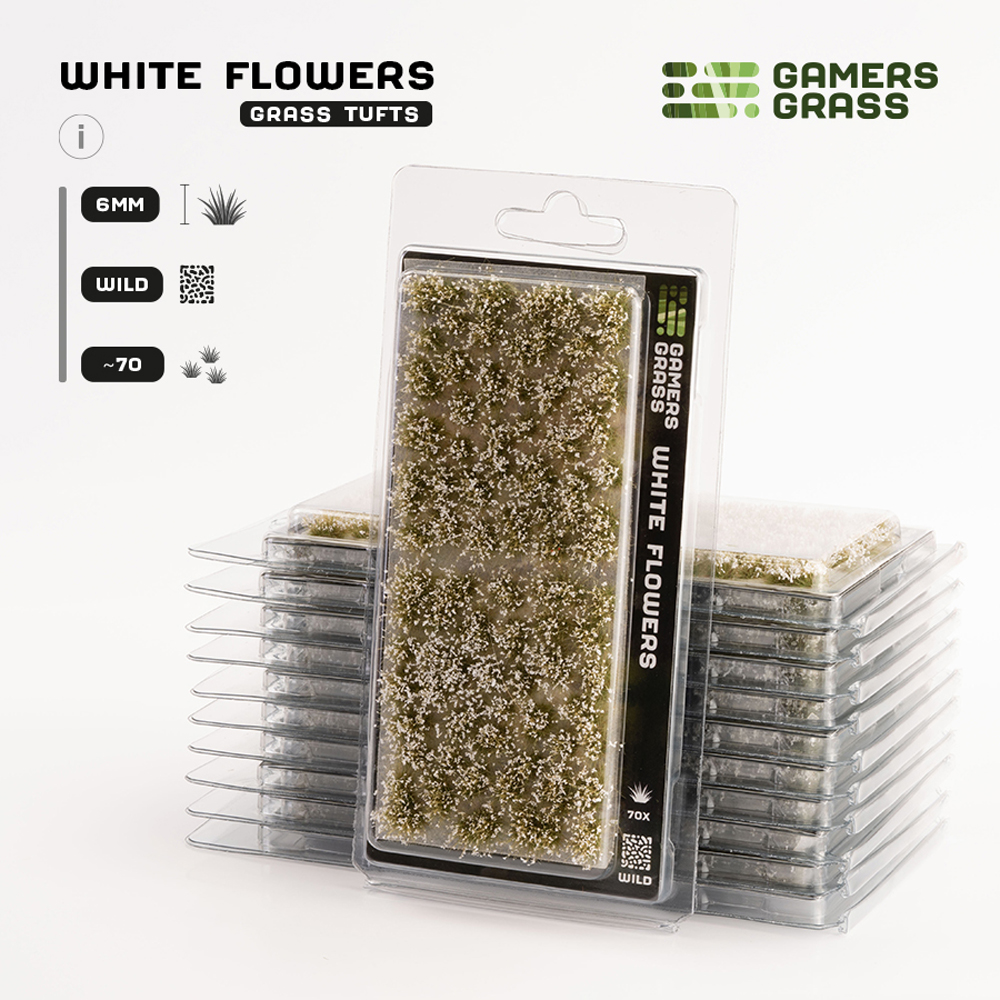 Gamers Grass Tufts: White Flowers - Wild 6mm