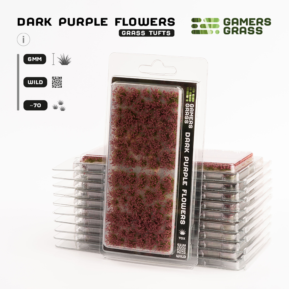 Gamers Grass Tufts: Dark Purple Flowers - Wild 6mm
