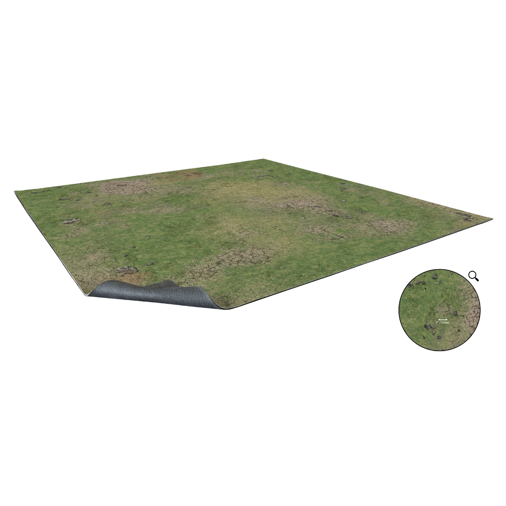 Battle Systems Gaming Mat: Grassy Fields - Grid (3 x 3ft)