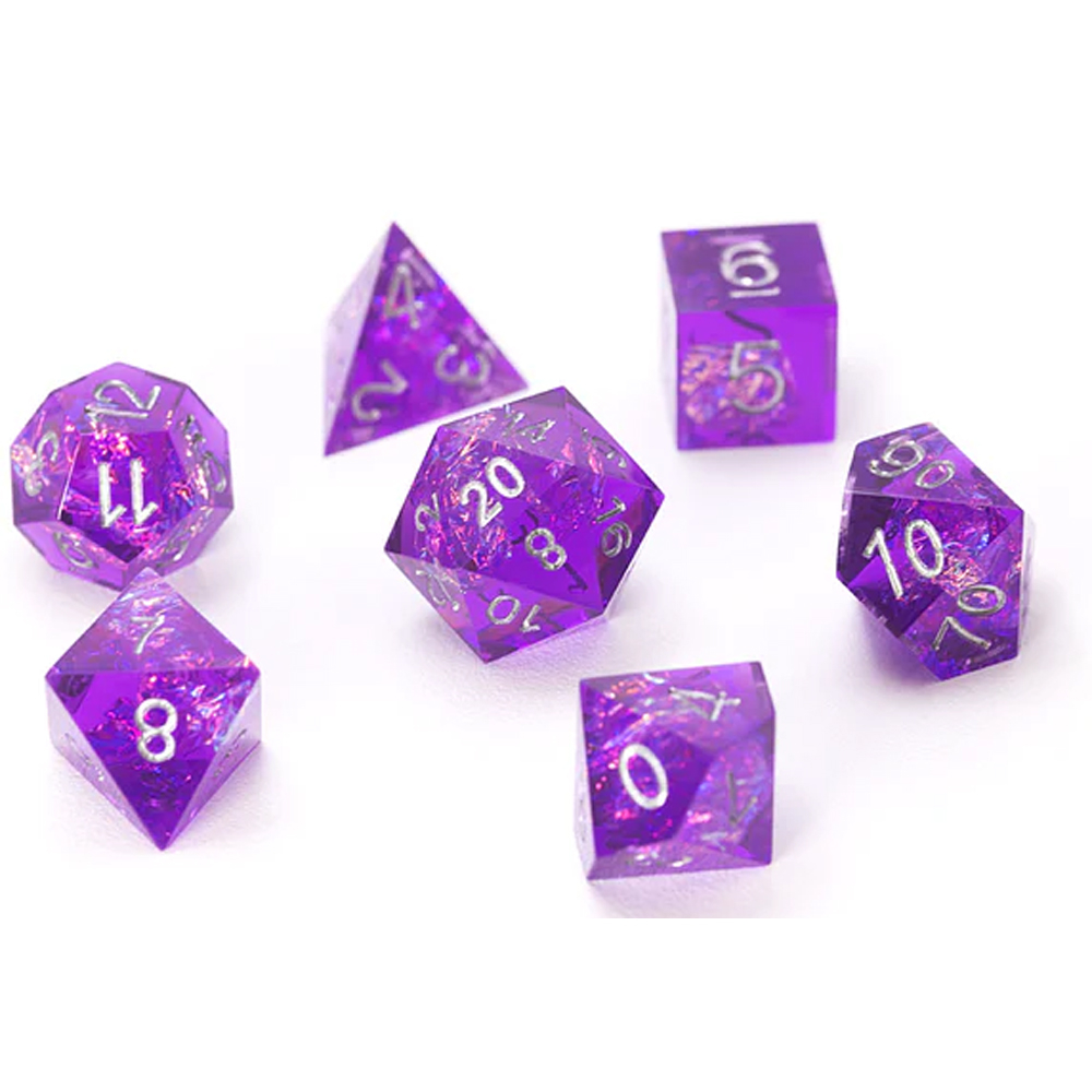 Sirius Polyhedral Dice Set: Sharp Purple Fairy (7)