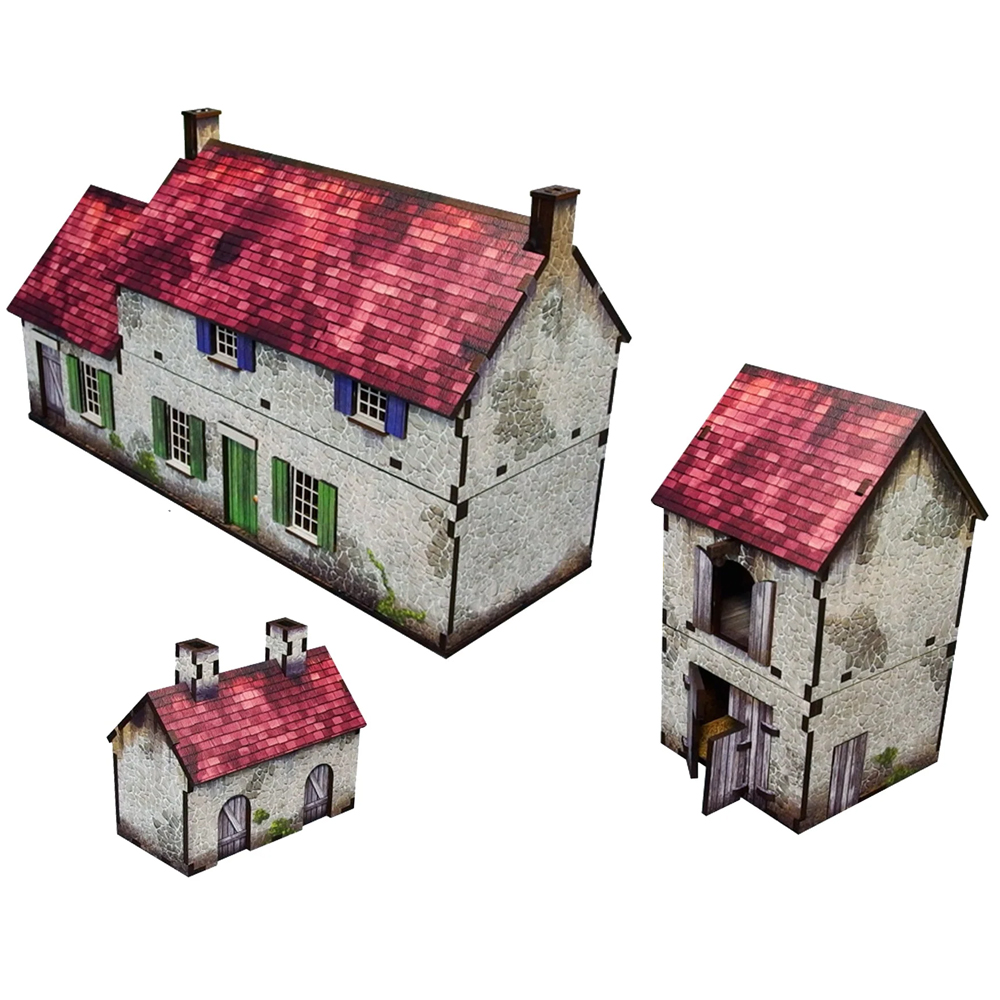 Bolt Action: Pre-painted WWII Normandy Homestead with Outbuildings