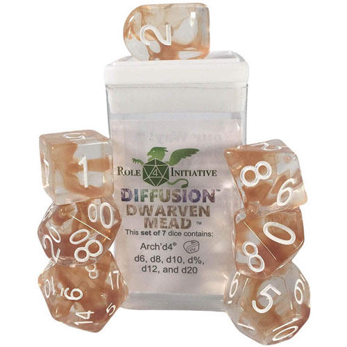 R4I Dice w/ Arch'd4: Diffusion - Dwarven Mead w/ White (7) (Clearance)
