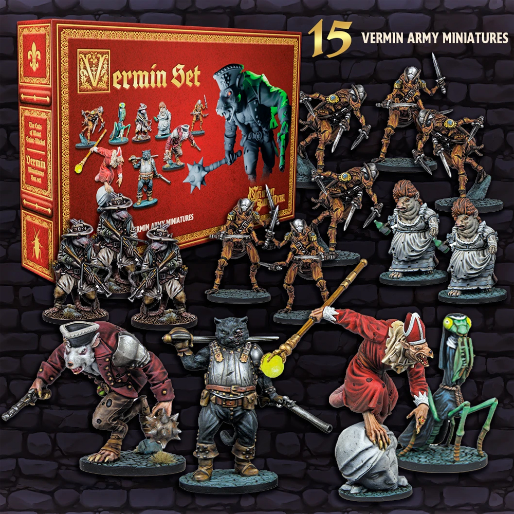 The Cats of Mont Saint Michel: Vermin Miniatures Set (Unpainted) (Preorder)