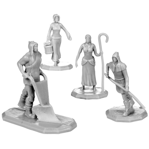 Monster Townsfolk Minis: Unpainted - Fieldworker Collection (8)