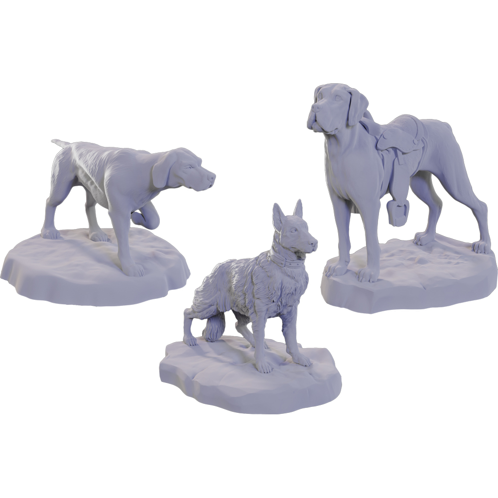 WizKids Deep Cuts Unpainted Minis: W22 Dog Companions