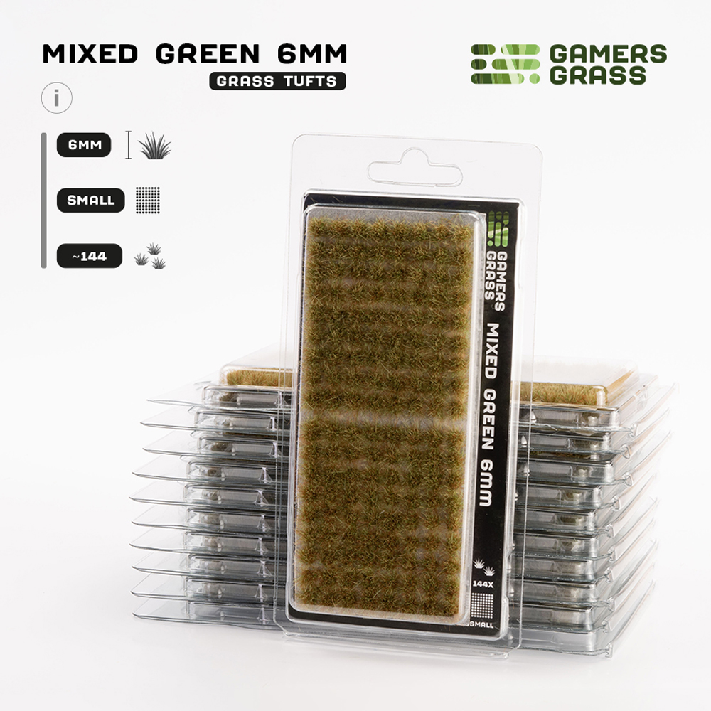 Gamers Grass Tufts: Mixed Green - Small 6mm