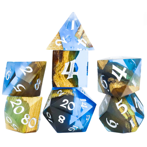 Sirius Dice: Sapphire Grove with Wooden Vault (7) (Last Chance)