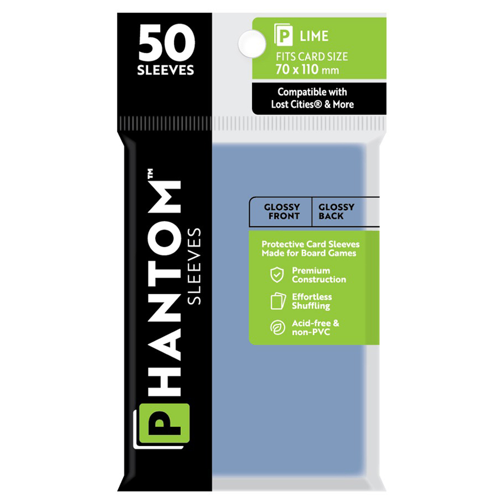 Phantom Sleeves: Lime Size 70 x 110mm - Glossy/Glossy (50)
