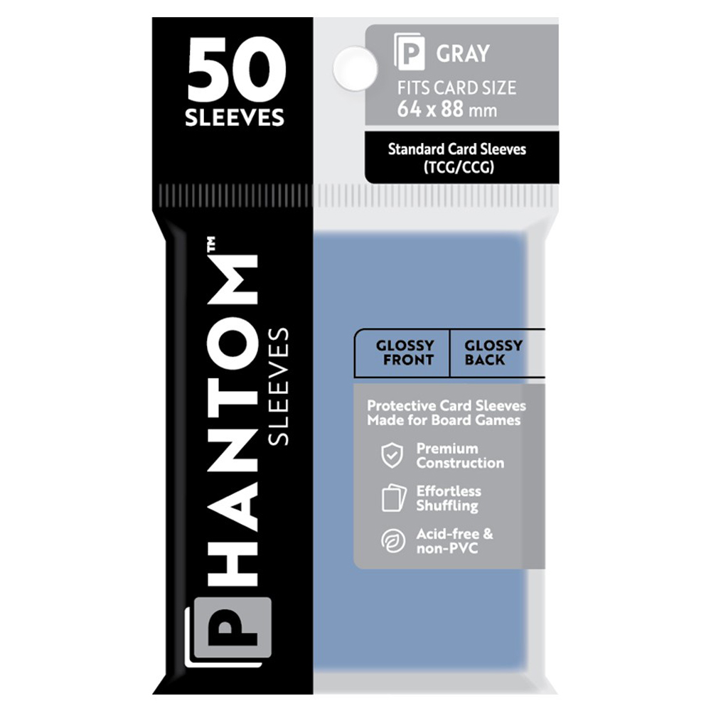 Phantom Sleeves: Gray Size 64 x 88mm - Glossy/Glossy (50)