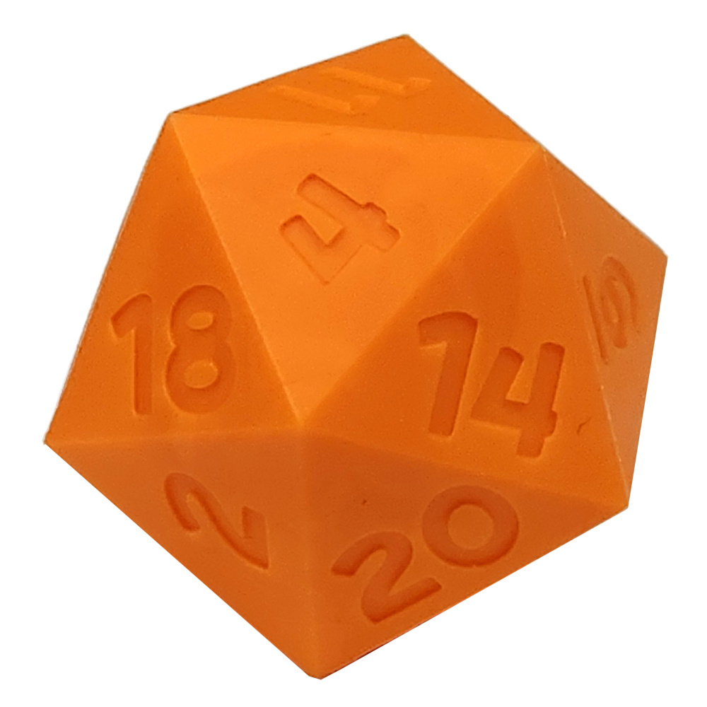 Game Plus Products 58mm Bouncy Silicone Dice: Giant d20 - Orange (1)