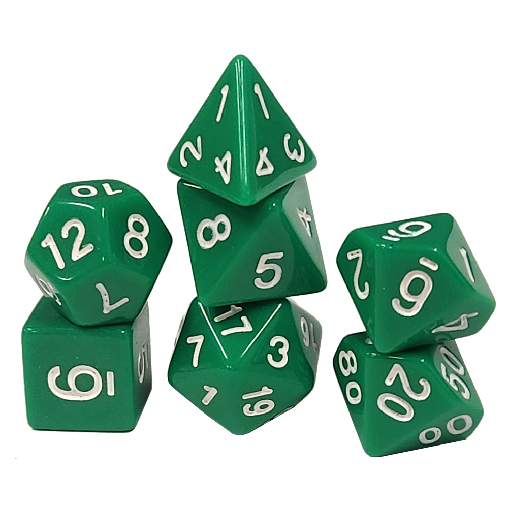 Game Plus Products 16mm Resin Dice: Classic - Green (7)