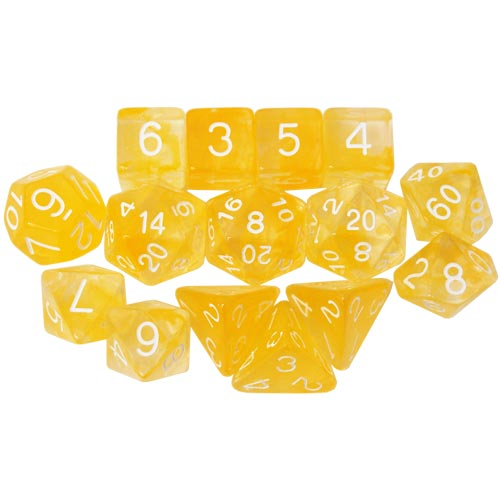 R4I Dice: Diffusion - Honey Lemon w/ White (15) (Clearance)