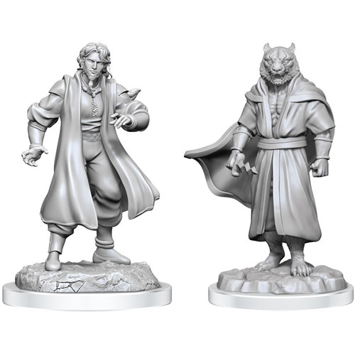 Critical Role Unpainted Minis: W3 Human Sorcerer Merchant & Tiger Demon