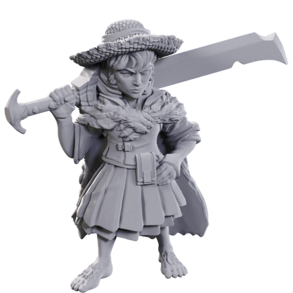 Pathfinder Battles Deep Cuts Unpainted Minis: W23 Female Halfling Magus (Low Level)