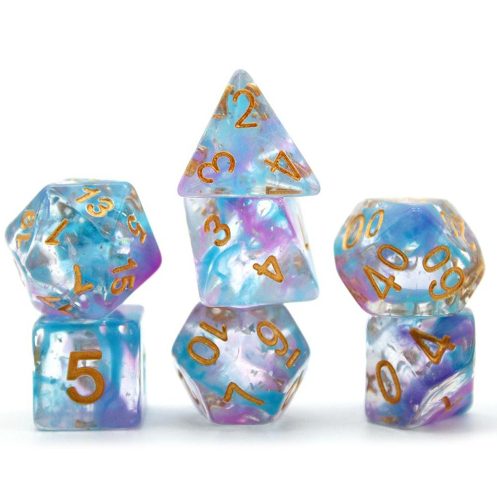Game Plus Products 16mm Resin Dice: Nebula - Blue & Purple Laser Reflected (7)