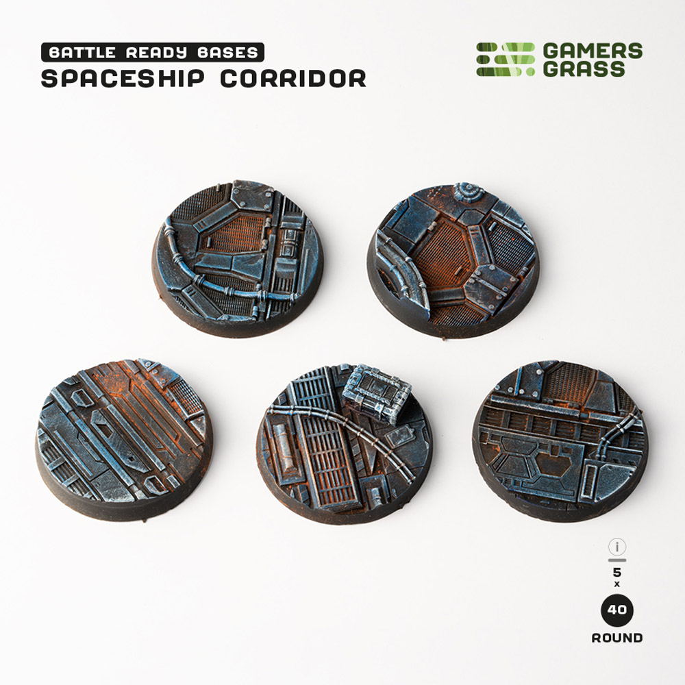 Battle Ready Bases: Spaceship Corridor - Round 40mm (5)