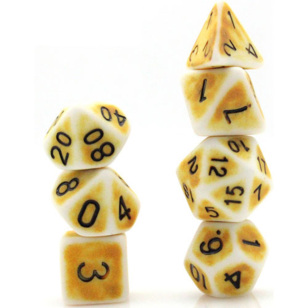 Game Plus Products 16mm Resin Dice: Ancient - Yellow (7)