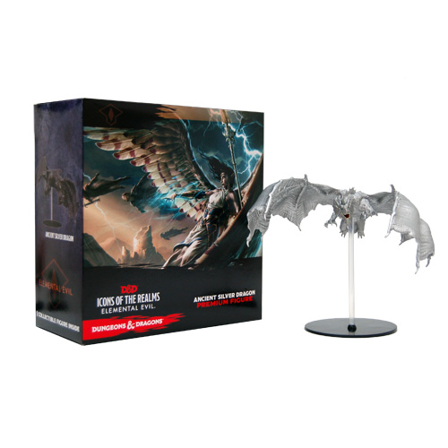 D&D Icons of the Realms Miniatures: Elemental Evil - Silver Dragon Premium Figure