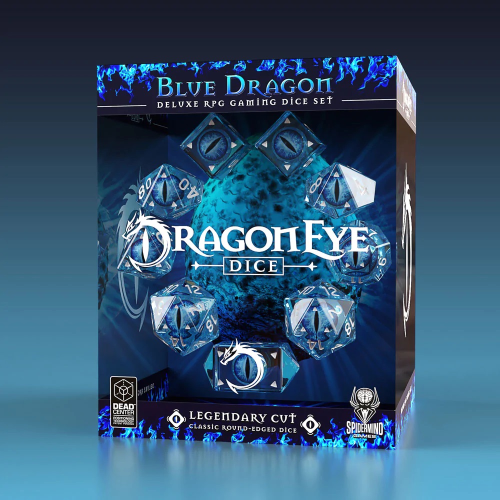 Dragon Eye Dice: Legendary Round Cut - Blue (9)