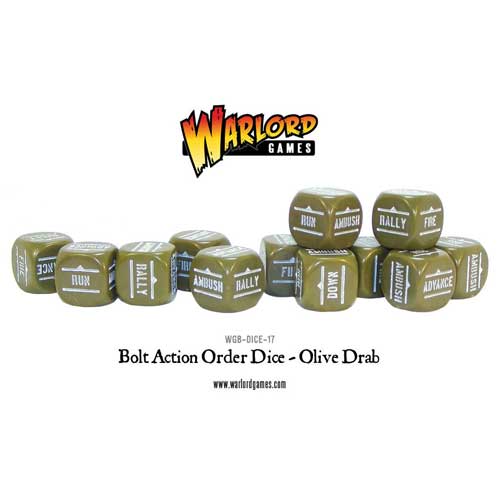 Bolt Action: Orders Dice - Olive Drab (12)