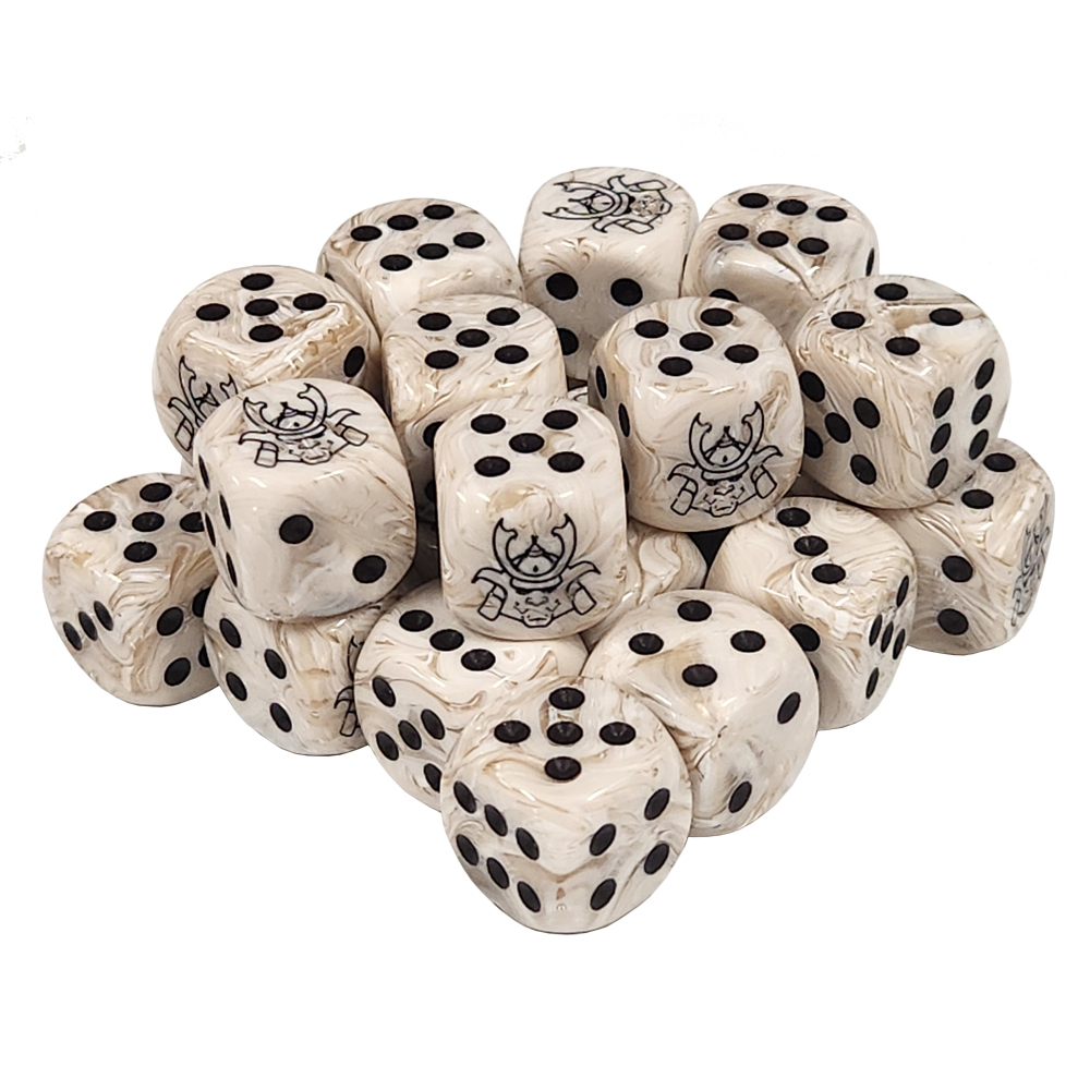 Conquest Marbled Dice: Yoroni Icon on Parchment (24)