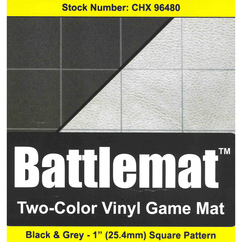 Reversible Battlemat: 1-inch Square - Black/Grey (23.5 x 26in)
