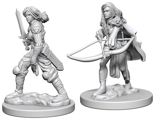 Pathfinder Battles Deep Cuts Unpainted Minis: W1 Female Human Fighter