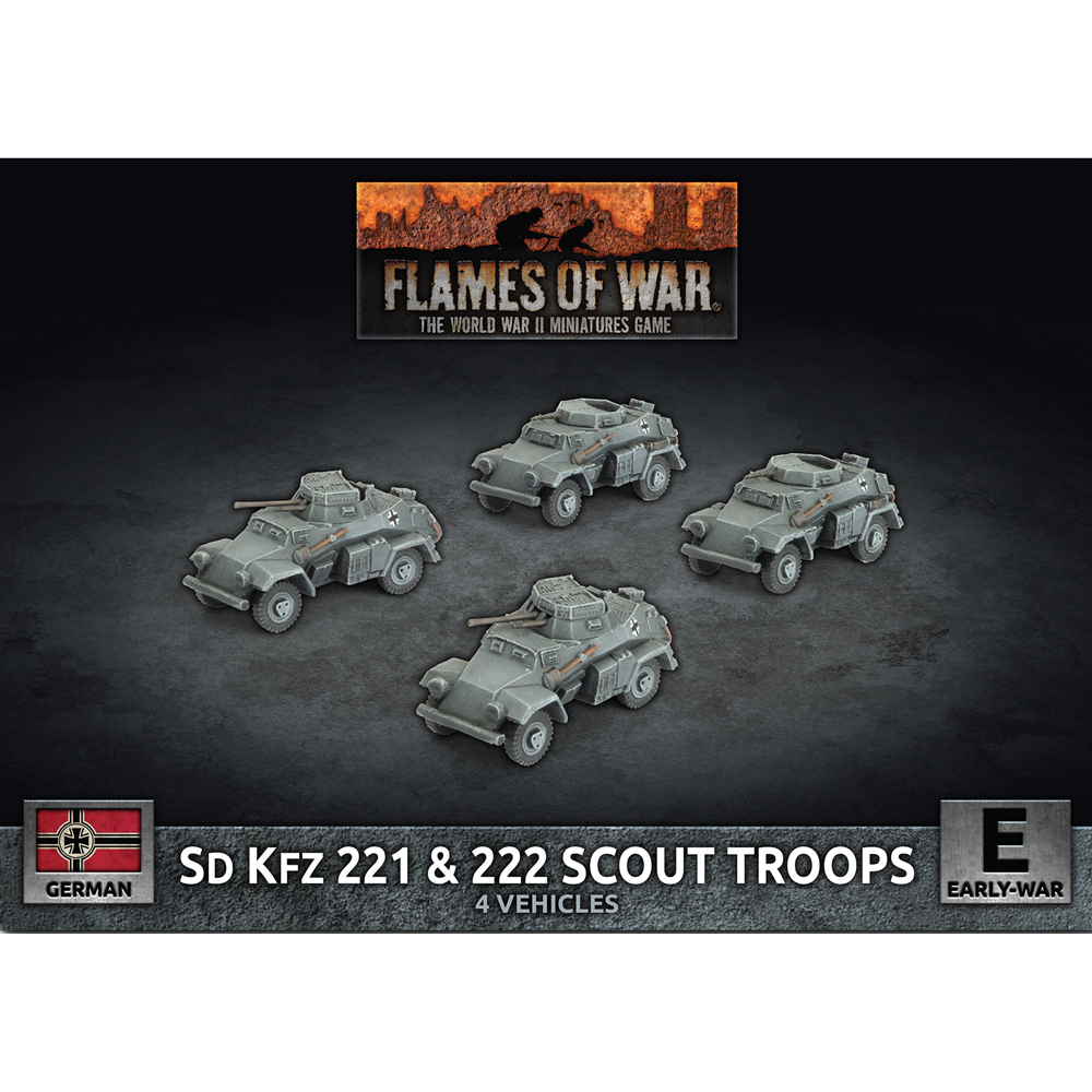 Flames of War WW2: German - Sd Kfz 222 & 221 Scout Troops (Preorder)