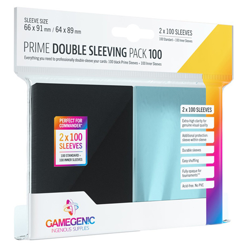 Gamegenic Prime Double Sleeving Pack: Black (100)