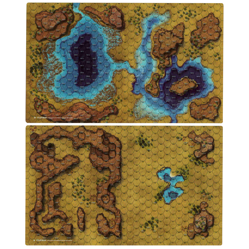 BattleTech BattleMat: Savannah - Large Lakes/Box Canyon