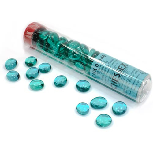 Chessex Glass Gaming Stones: Teal (40)