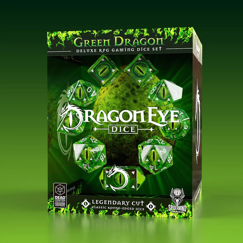Dragon Eye Dice: Legendary Round Cut - Green (9)