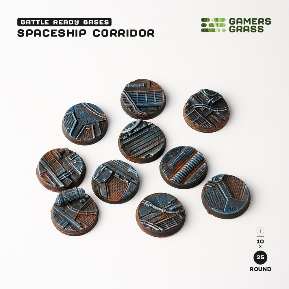 Battle Ready Bases: Spaceship Corridor - Round 25mm (10)